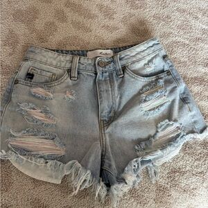 KanCan High Rise Distressed Jeans - Light Blue